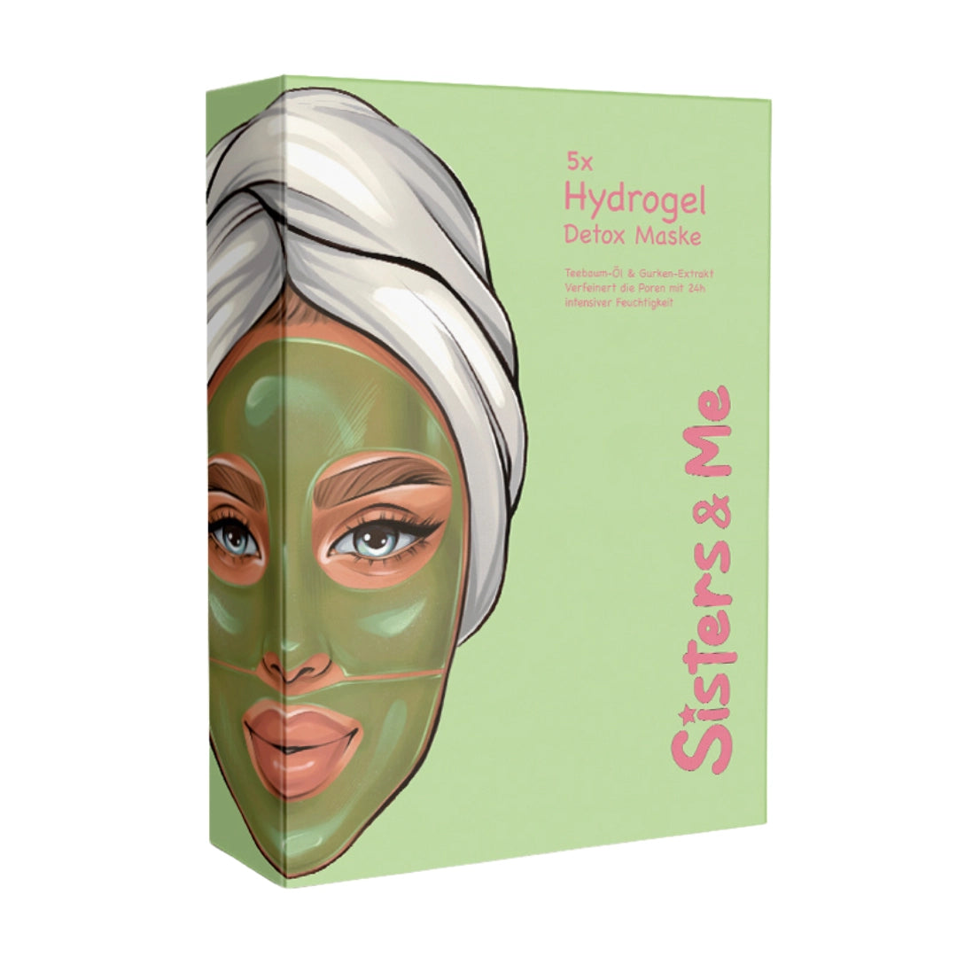 5x HYDROGEL DETOX MASKE MIT TEEBAUM-ÖL & GURKEN-EXTRAKT