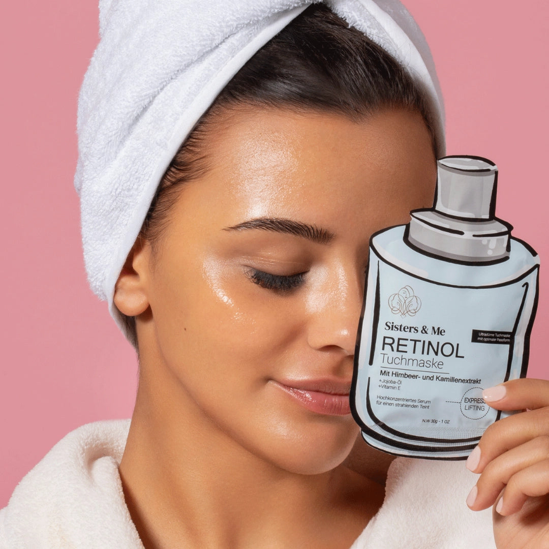 Retinol Tuchmaske mit Himbeer- und Kamillenextrakt