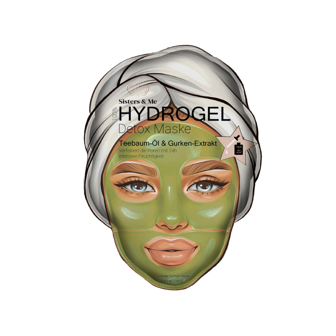 5x HYDROGEL DETOX MASKE MIT TEEBAUM-ÖL & GURKEN-EXTRAKT